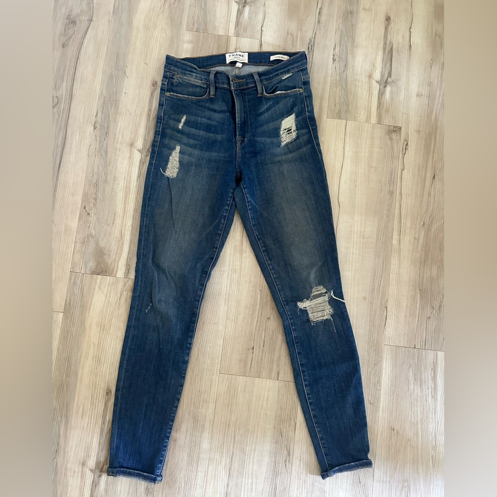 FRAME Denim Le High Skinny Distressed